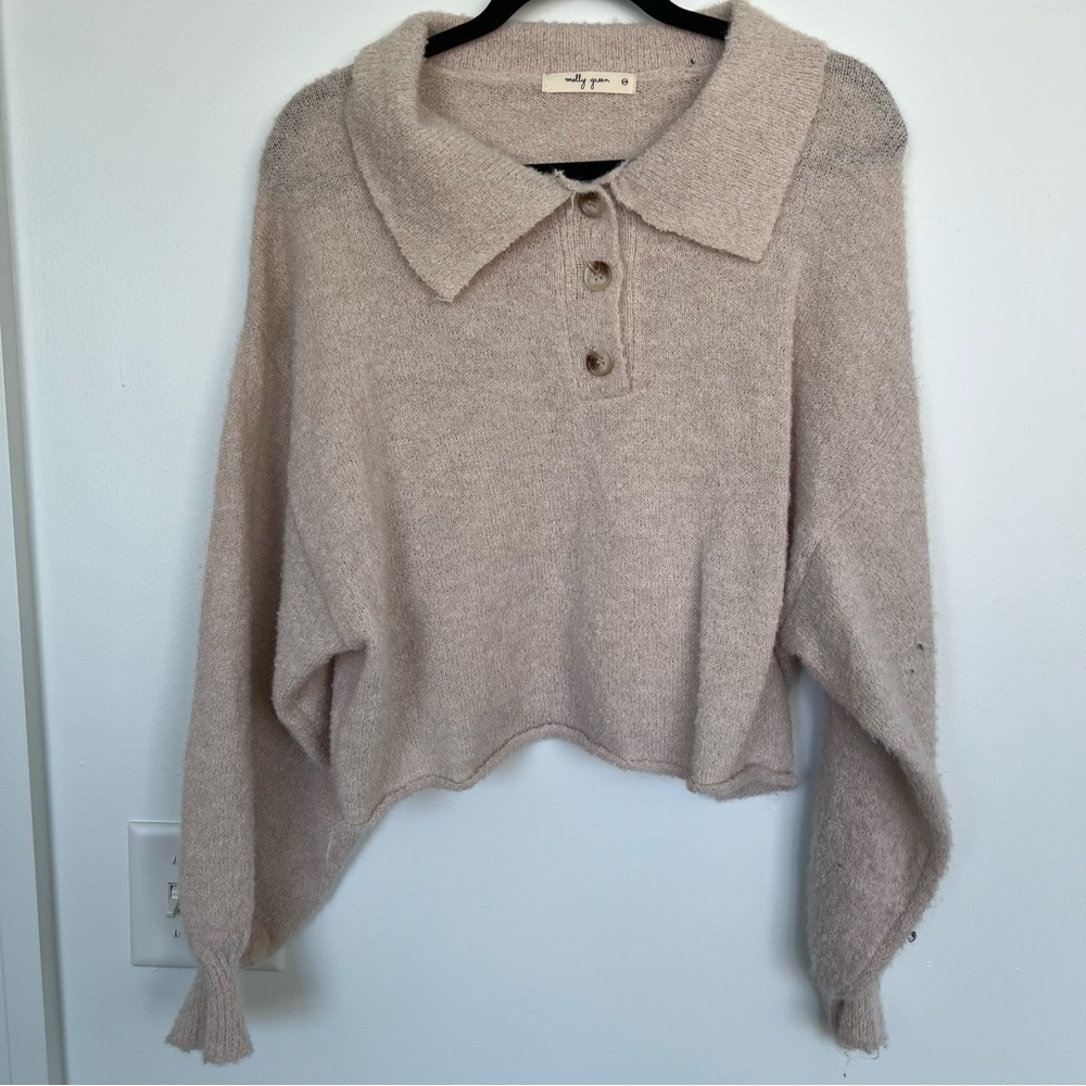 Cream Cowl Neck Sweater with Relaxed Fit